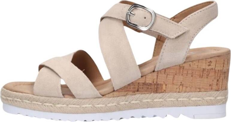 Gabor Beige Kruisband Sleehak Sandaal Beige Dames