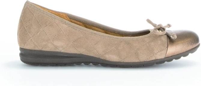 Gabor Beige Leren Ballerina Schoenen Beige Dames