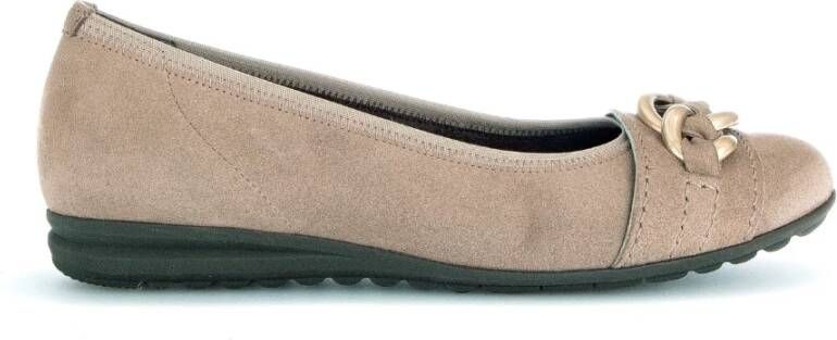 Gabor Beige Leren Ballet Flats Beige Dames