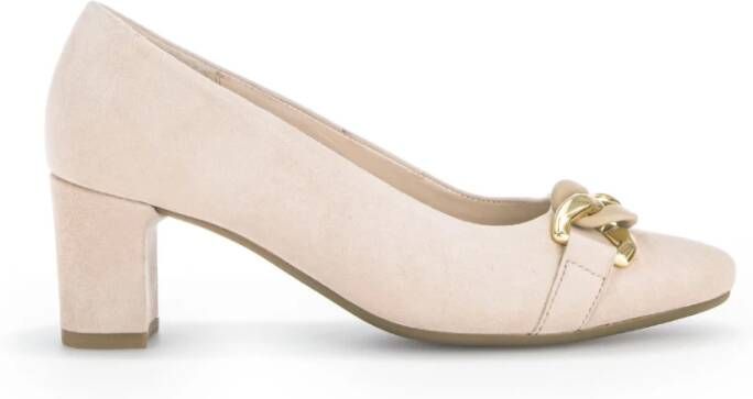 Gabor Beige Leren Moderne Uitsnede Pumps Beige Dames