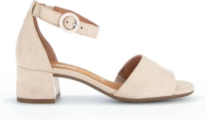 Gabor Beige Leren Sandalen Beige Dames