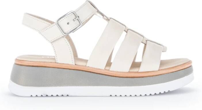 Gabor Beige Leren Sandalen Beige Dames