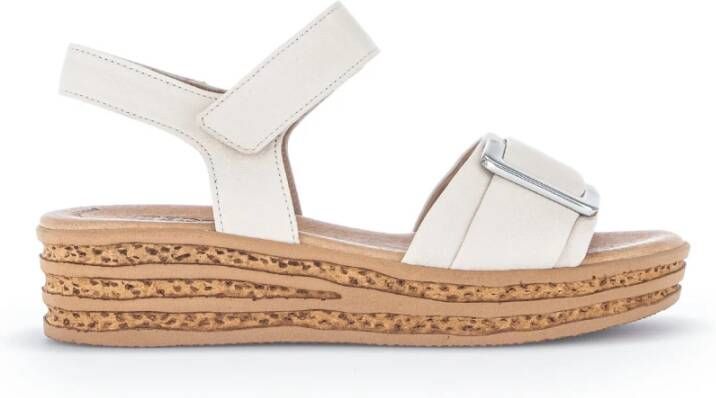 Gabor Beige Leren Sandalen Best Fitting Beige Dames