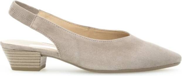 Gabor Beige Leren Slingback Hakken Beige Dames