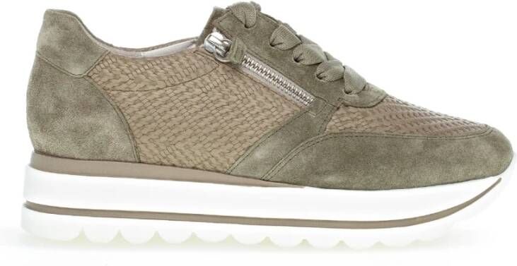 Gabor Beige Leren Sneakers Beige Dames