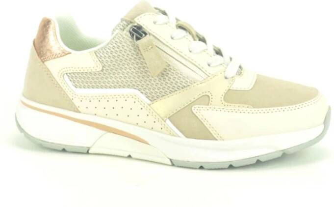 Gabor Beige Runner Combi Sneakers Beige Dames