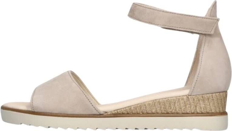 Gabor Beige Sandalen met Comfortabele Sleehak Beige Dames