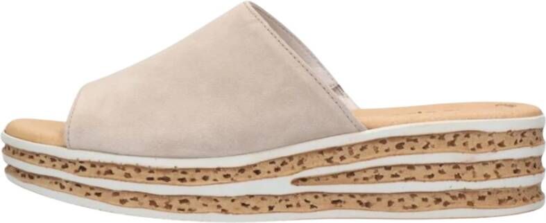 Gabor Beige Slipper met Kurkzool Beige Dames