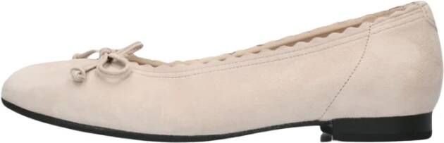 Gabor Beige Suède Ballerina's met Textielstrik Beige Dames