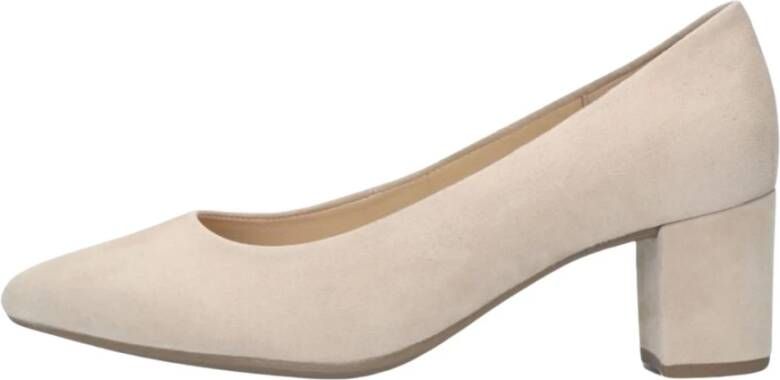 Gabor Beige Suède Blokhak Pumps Beige Dames