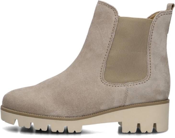 Gabor Beige Suede Chelsea Boots Model 051 Beige Dames