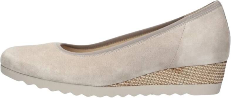 Gabor Beige Suède Comfort Sleehak Instappers Beige Dames