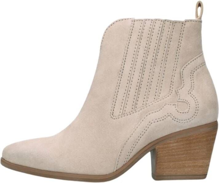 Gabor Beige Suède Enkellaarzen Stijlvol Model Beige Dames