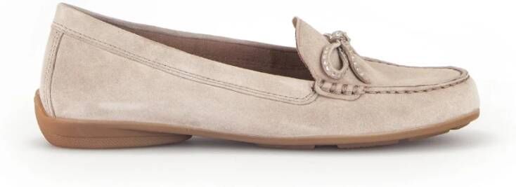 Gabor Beige Suède Mocassins Zomerstijl Beige Dames