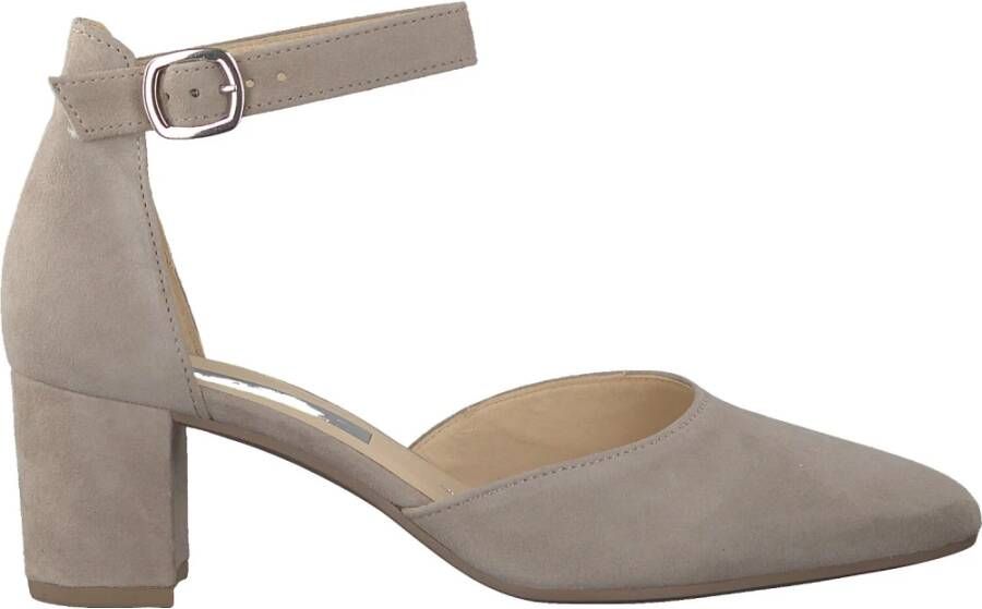 Gabor Beige Suède Pump met Enkelband Beige Dames