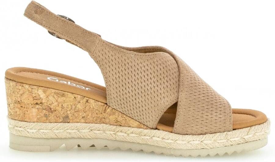 Gabor Beige Suède Sandaal voor Dames Beige Dames