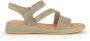 Gabor Beige Suède Sandalen met Velcro Sluiting Beige Dames - Thumbnail 10