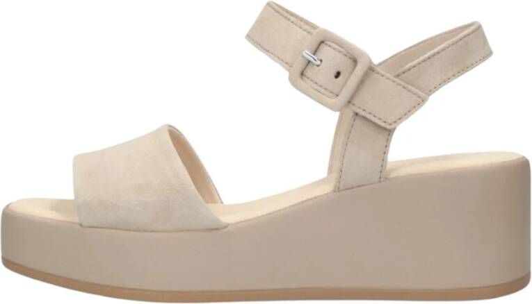 Gabor Beige Suède Sandalen Stijlvol Model Beige Dames