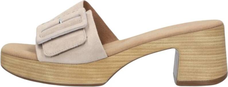 Gabor Beige Suède Trendy Zomer Muiltjes Beige Dames