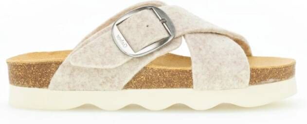 Gabor Beige Textiel Kruisband Sandalen Beige Dames