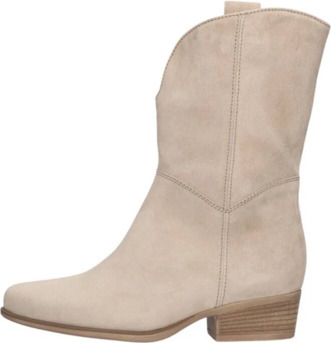 Gabor Beige Western Style Suède Laarzen Beige Dames