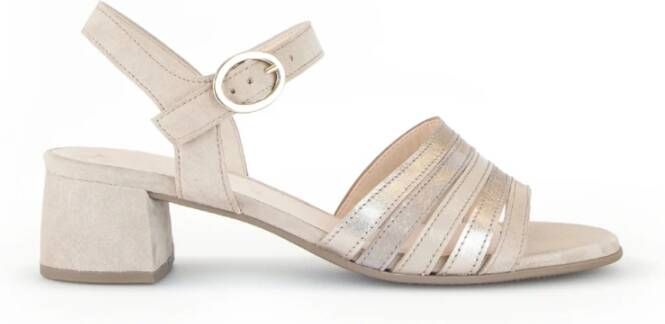 Gabor Beige Gouden Leren Sandalen Multicolor Dames