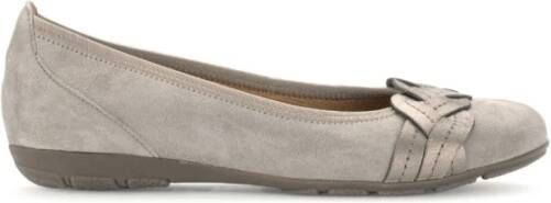 Gabor Beige Gouden Velvet Leren Ballerina Multicolor Dames