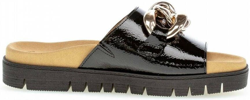 Gabor black casual open slippers Zwart Dames