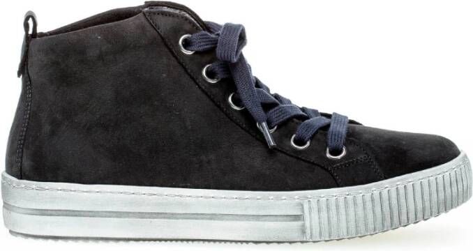 Gabor Blauwe Hoge Nubuck Sneakers Blue Dames