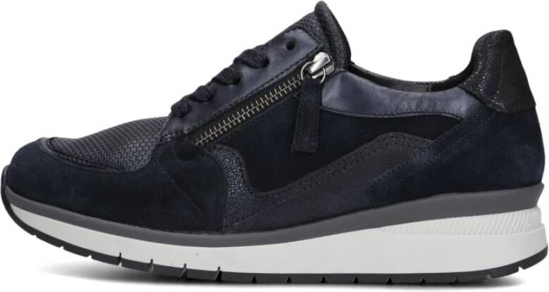 Gabor Blauwe Lage Mode Sneakers Blue Dames