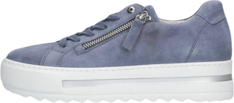 Gabor Blauwe Lage Sneaker 498 Comfort Collectie Blue Dames