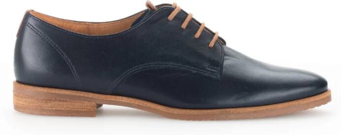 Gabor Blauwe Leren Derby Schoenen Blue Dames