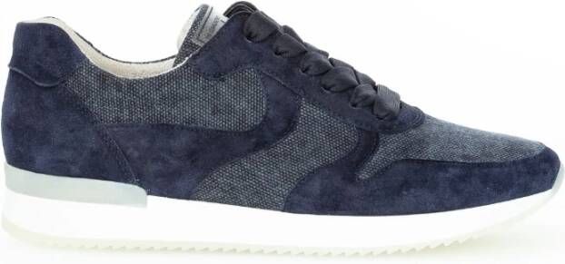 Gabor Blauwe Leren Sneakers Blue Dames