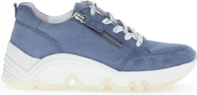 Gabor Blauwe Leren Sneakers Moderne Stijl Blue Dames