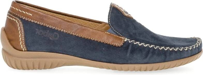 Gabor Blauwe nubuck leren mocassins Blue Dames