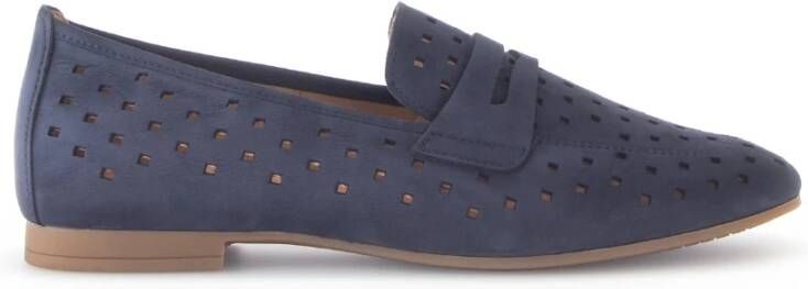 Gabor Blauwe nubuck leren mocassins Blue Dames