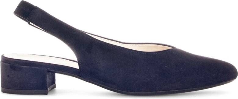 Gabor Blauwe suède leren achterband pumps Blue Dames