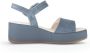 Gabor Blauwe Suède Plateau Sandalen Blue Dames - Thumbnail 1