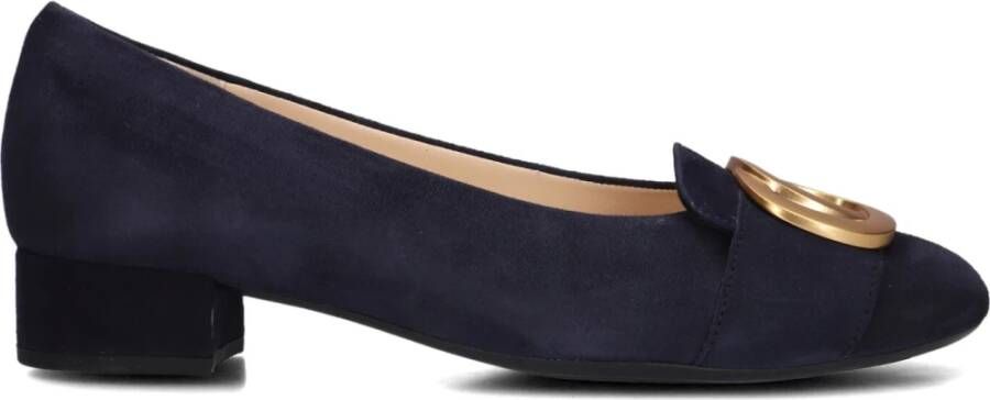 Gabor Blauwe Suède Pumps met Blokhak Blue Dames