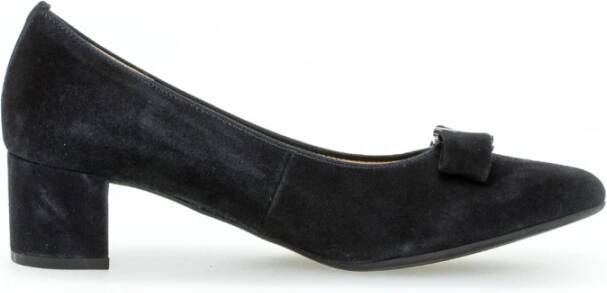 Gabor Blauwe Suède Pumps met Velours Detail Blue Dames