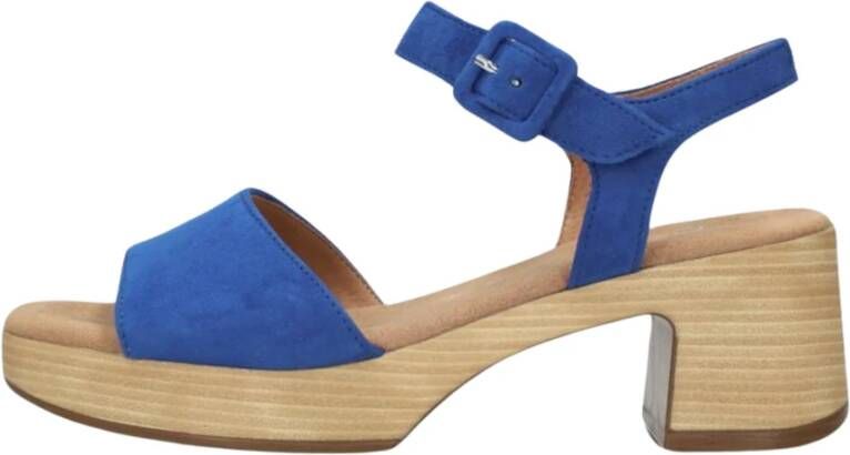 Gabor Blauwe Suède Sandalen met Blokhak Blue Dames