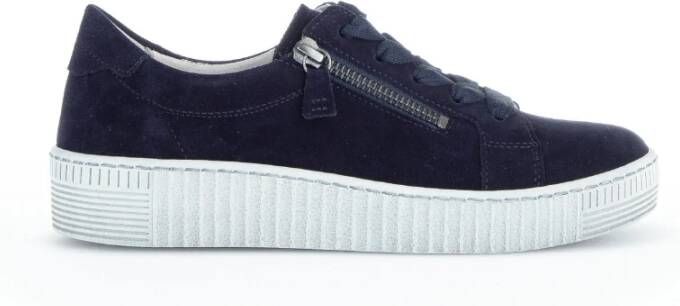 Gabor Blauwe Suède Sneakers Blue Dames