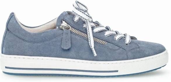 Gabor Blauwe Velvet Sneaker Blue Dames