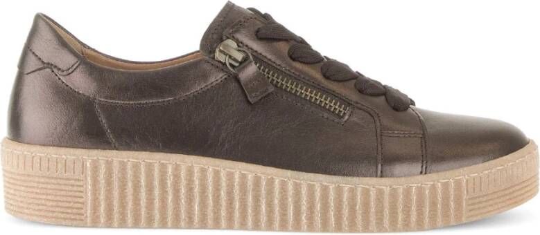 Gabor Bruine leren sneakers Brown Dames