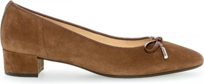 Gabor Bruine Suède Pumps met Velours Detail Brown Dames