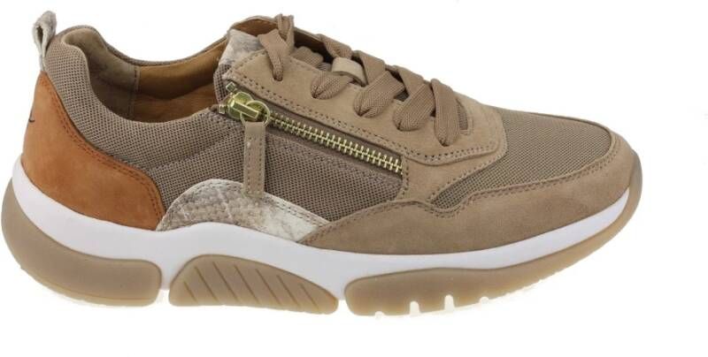 Gabor Bruine Walking Sneaker voor Vrouwen Beige Dames