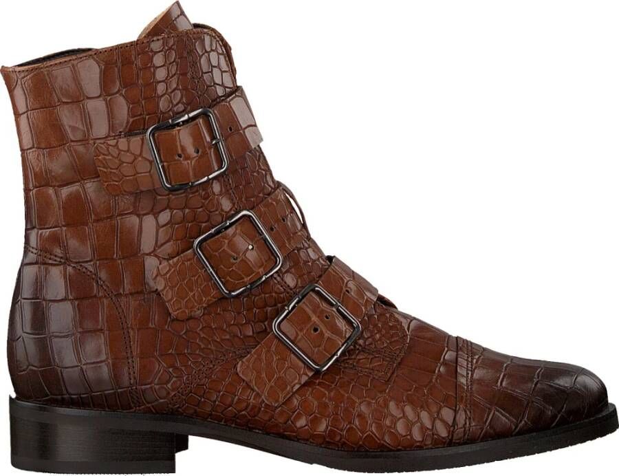 Gabor Cognac Crocprint Biker Boot 743 Brown Dames