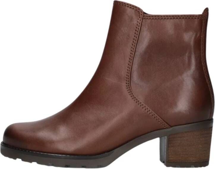 Gabor Cognac Enkellaarsjes Comfort Collectie Brown Dames