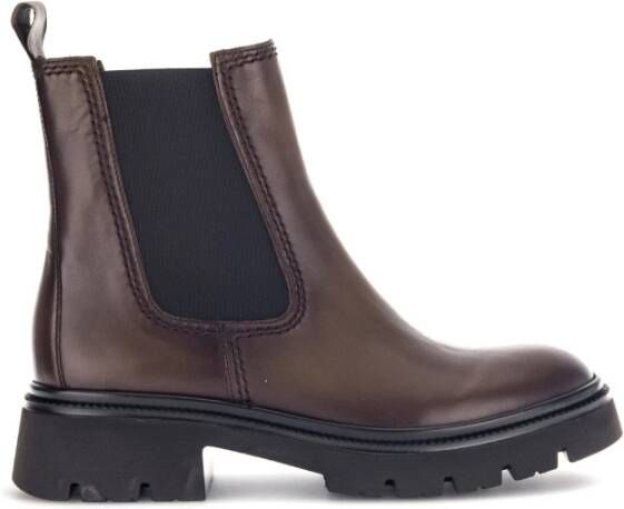 Gabor Cognac Leren Chelsea Boots Brown Dames