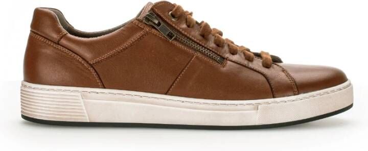 Gabor Cognac Leren Derby Sneaker Brown Dames